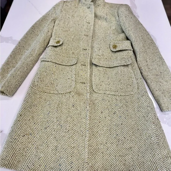 Moda International Cream Herringbone Trench Coat